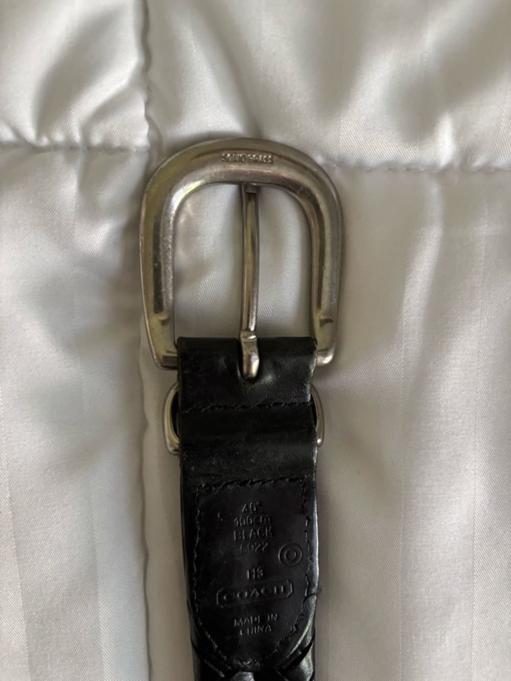 Coach Men's Black Braided Leather Belt with Silver Buckle size 40 - Picture 4 of 8